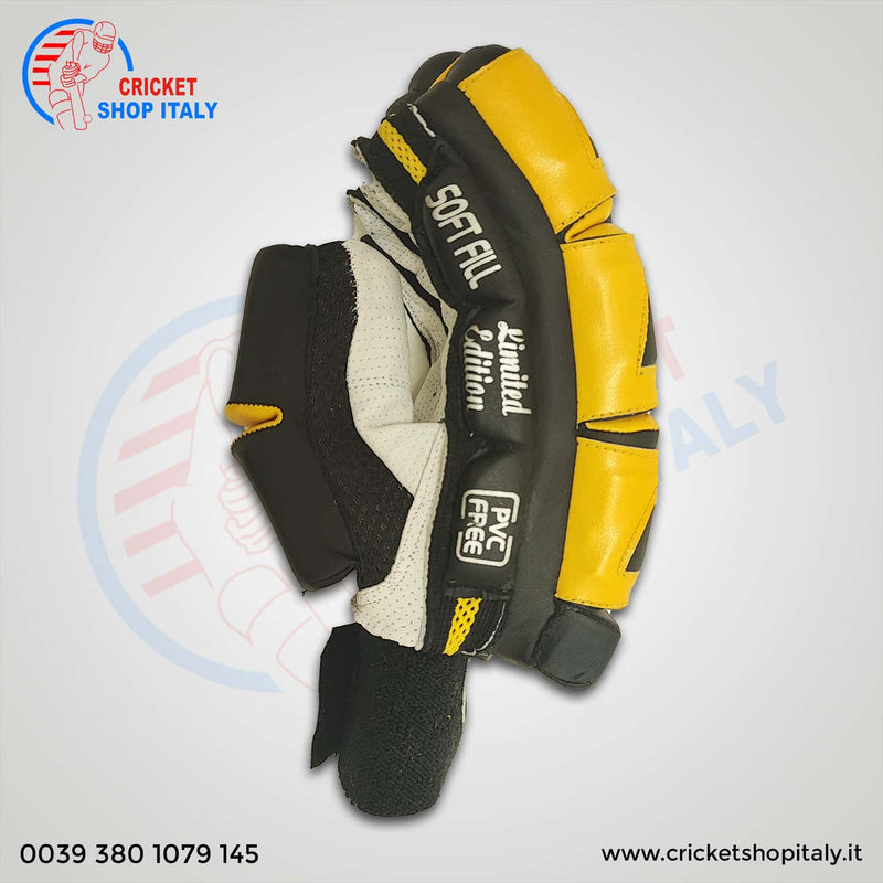 Black/Yellow Cricket Batting Gloves (Mens)