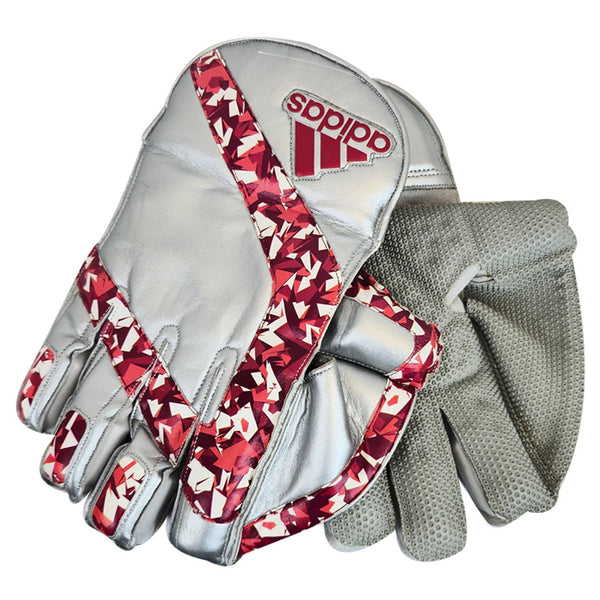Adidas Pellara 3.0 Wicket Keeping Gloves Silver/Red Adult