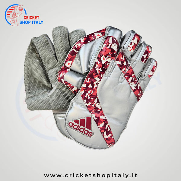 Adidas Pellara 3.0 Wicket Keeping Gloves Silver/Red Adult