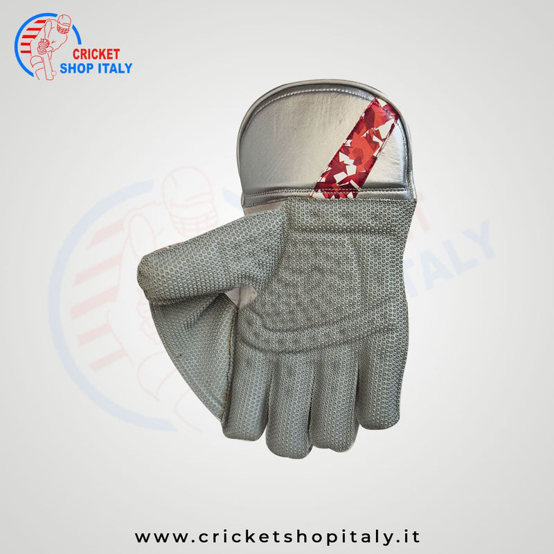 Adidas Pellara 3.0 Wicket Keeping Gloves Silver/Red Adult