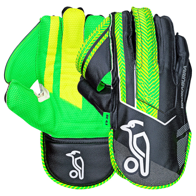 KOOKABURRA 4.0 T/20 Parastinchi Per Wicket – Protezioni Per Cricket, Modello Keeping, Nero Unisex Adulto