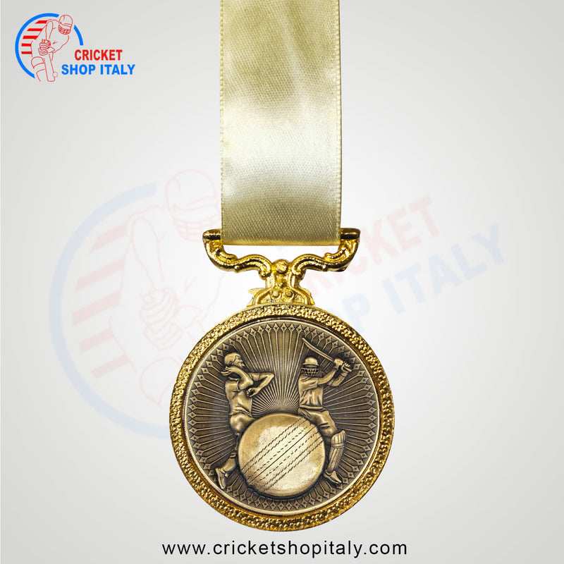 Deluxe Cricket Medal Antique Gold