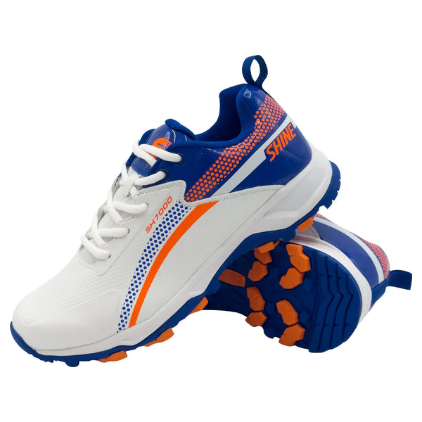 Shine New Edition Cricket Shoes (Orange & Blue) Adoral