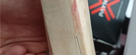 Dent or crack on edge
