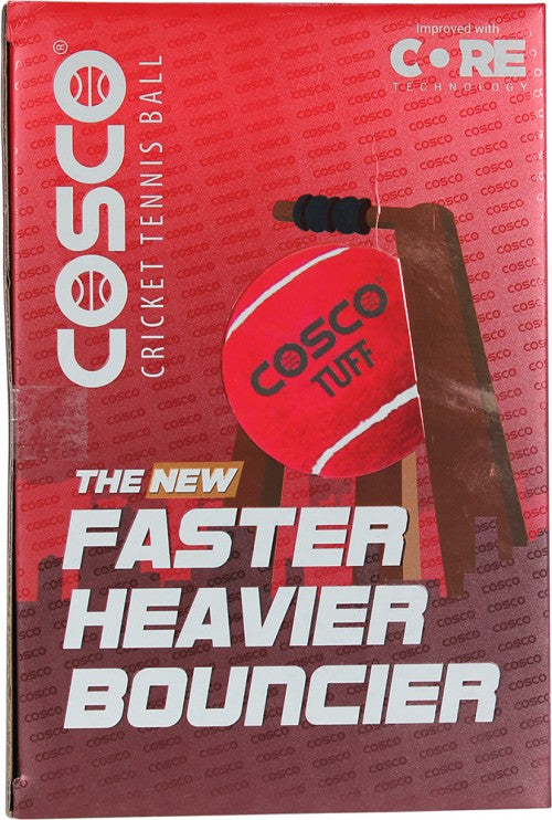 Cosco Tuff Cricket Heavy tennis Ball Red (6 Balls Pack)