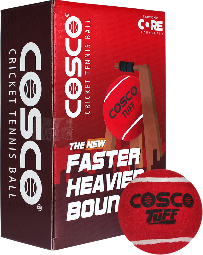 Cosco Tuff Cricket Heavy tennis Ball Red (6 Balls Pack)