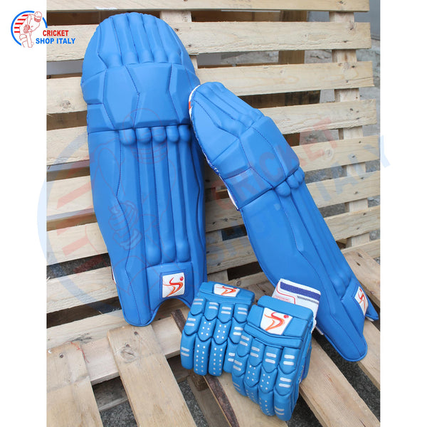 DS Blue Cricket Pads & Gloves Set 1