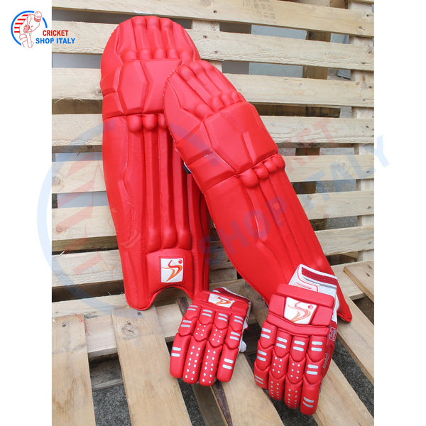 DS Red Cricket Pads & Gloves Set 1