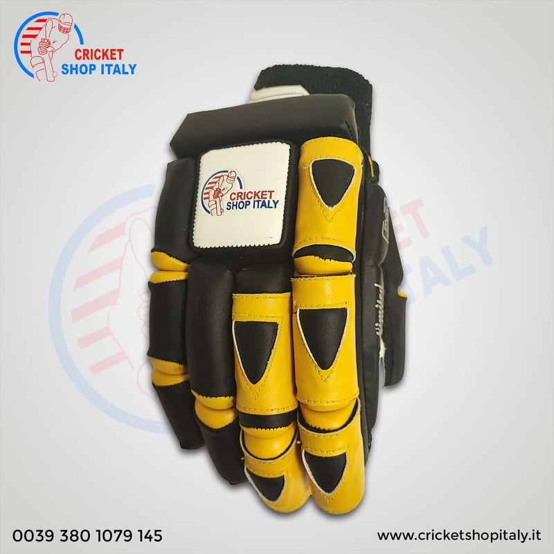 Black/Yellow Cricket Batting Gloves (Mens)