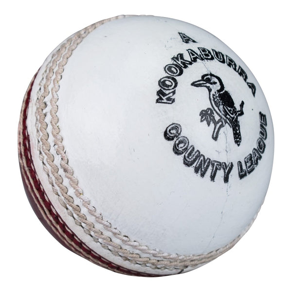 Kookaburra County League Cricket Ball White/Red